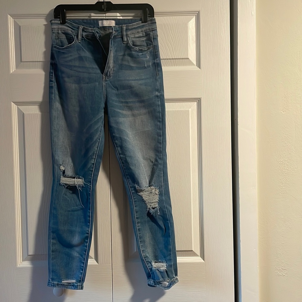 Vervet distressed high rise jeans
